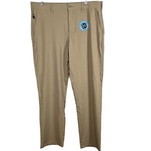 Birdie Bound Golf Pants Men's 36x32 Khaki Tan Stretch Flex Performance Athletic